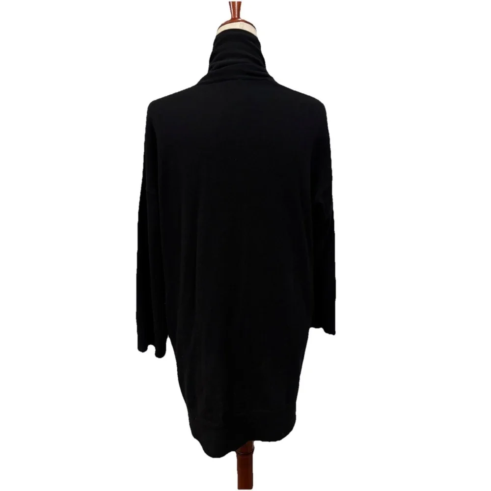 Eileen Fisher Wool/Wool Blend Cardigan Open Front Sweater Drop Sleeve Black Sz S